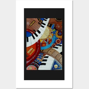 Musical Instrument Collage Posters and Art